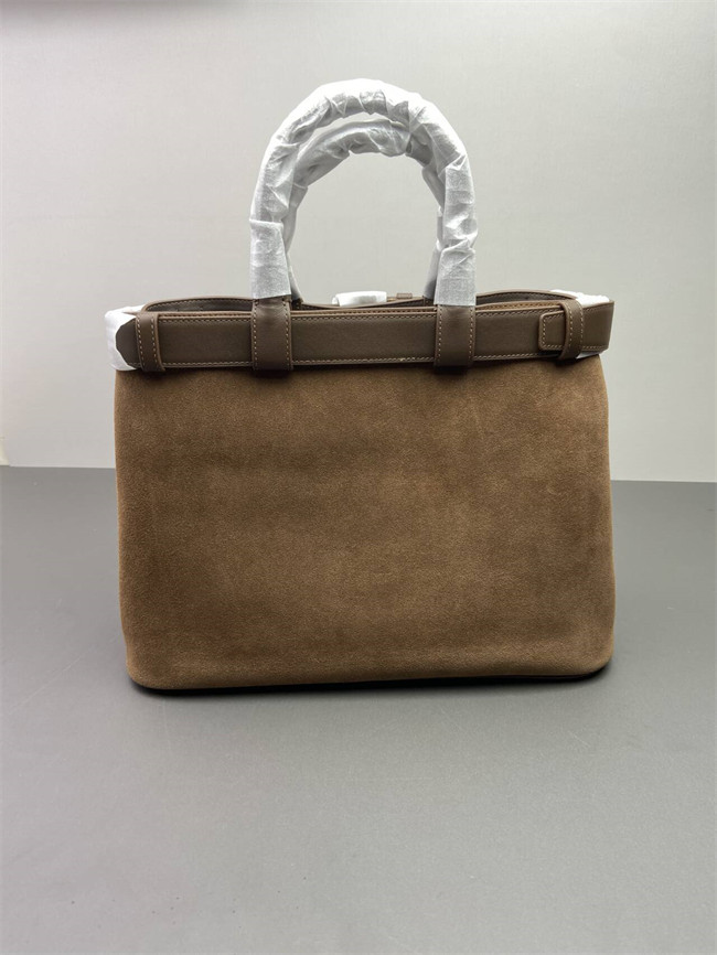 Suede Buckle Handbag